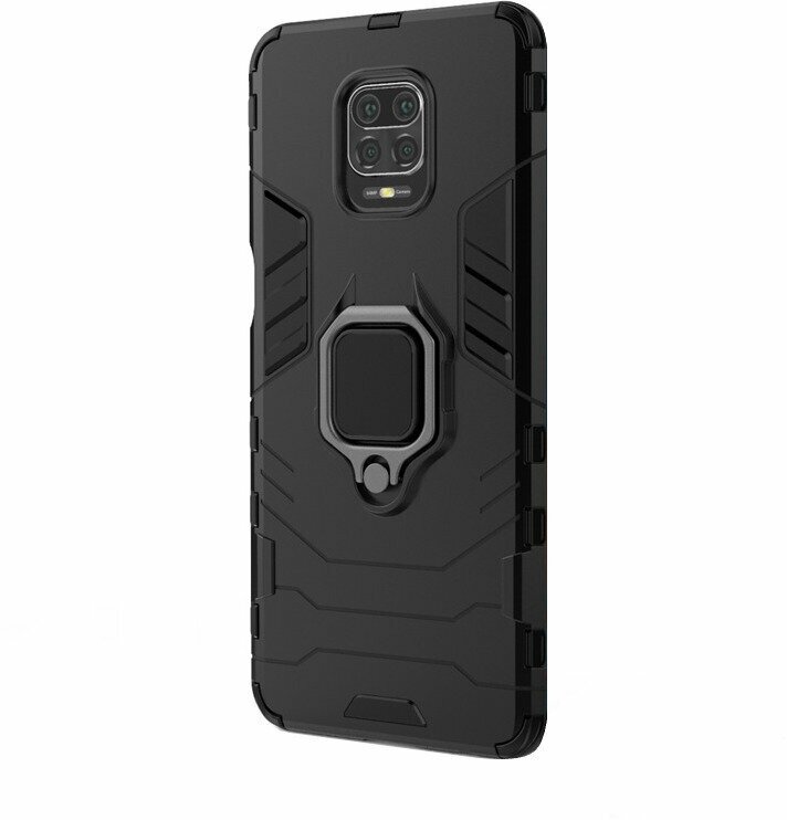 Чехол противоударный для Xiaomi Redmi Note 9S и 9 Pro / Редми Нот 9S и 9 Про (Черный) — фото 1