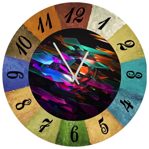фото Svs настенные часы svs 3002102 цветные куски стекла