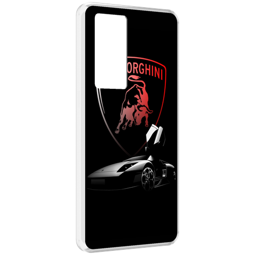 Чехол MyPads Ламборгини-black мужской для Realme GT Master Explorer Edition задняя-панель-накладка-бампер