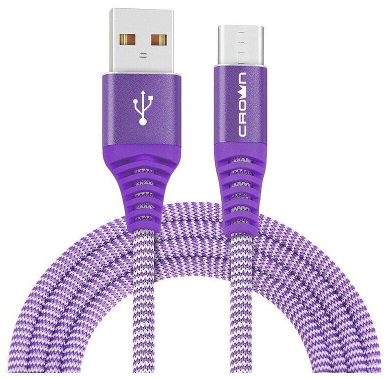 Кабель Crown USB - USB Type-C CMCU-3102C violet