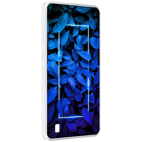 Чехол MyPads голубые цветочки неон для Blackview A55 задняя-панель-накладка-бампер