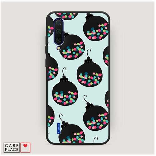 фото Чехол силиконовый матовый xiaomi mi a3 lite шарики с конфетти case place