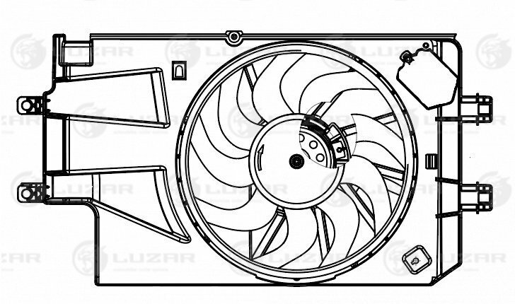 Мотор вентилятора на радиатор ВАЗ 2190 15- в сборе с диффузором Luzar LUZAR LFK0193 | цена за 1 шт