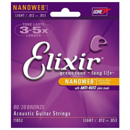 фото Elixir 11052 nanoweb light струны для акустической гитары, 12-53.