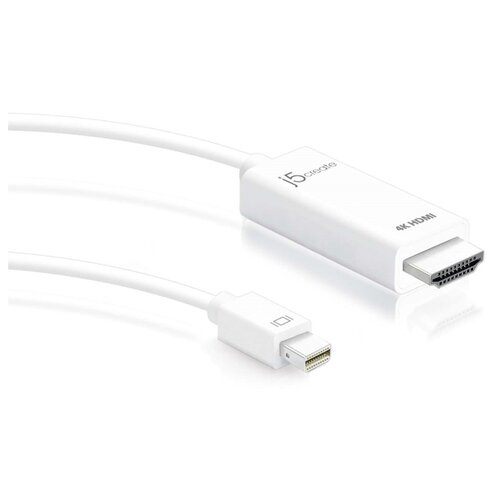 Переходник/адаптер j5create JDC159 mini DisplayPort(M) - HDMI(M), 1.8 м, белый mini hdmi cable high speed mini hdmi to hdmi cable male to male 4k 3d 1080p for camera monitor projector notebook mini hdmi