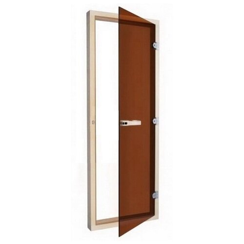 дверь для сауны акма aspen m 7х19 прозрачное бесцветное 8 мм коробка осина Дверь для сауны Sawo 730 4SGА (7х19, бронза, с порогом, осина)