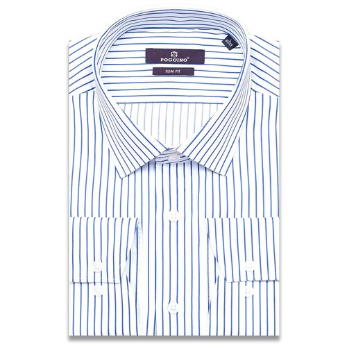 фото Рубашка poggino 7013-95 цвет белый размер 52 ru / xl (43-44 cm.)