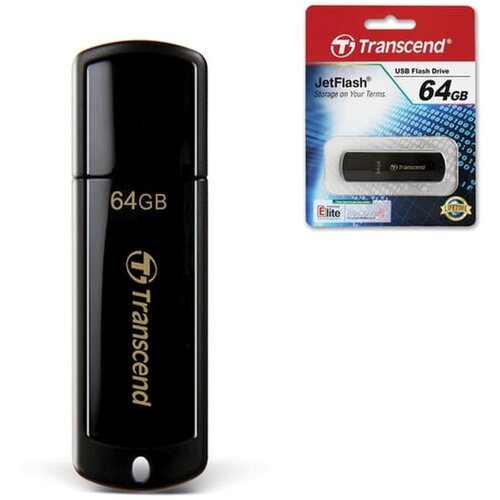 Флеш-диск 64 GB, TRANSCEND Jet Flash 350, USB 2,0, черный