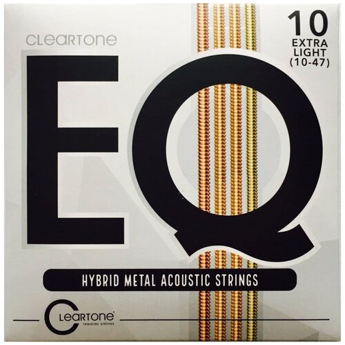 комплект струн для бас гитары cleartone 6440 5 7810 EQ Hybrid Metal Комплект струн для акустической гитары, с покрытием, 10-47, Cleartone