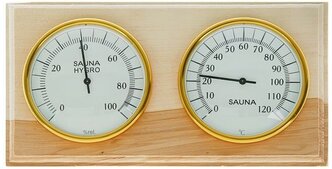 Деревянный термометр "Станция банная" биметалическая в картоне, 2545542