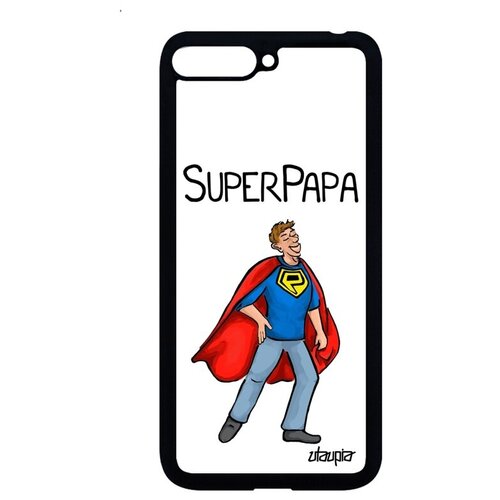 фото Противоударный чехол на телефон // huawei y6 2018 // "суперпапа" супергерой комикс, utaupia, белый
