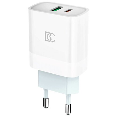 Зарядка для телефона / Сетевой блок питания для телефонов/ Сетевое зарядное устройство USB/Type-C BC C62 (3А, QC3.0, PD) Белый