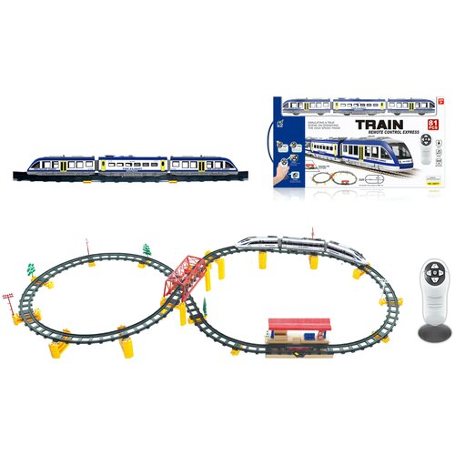 фото Железная дорога с пультом управления (поезд синий экспресс, длина 397 см, свет, звук) - 2807y-1 cs toys