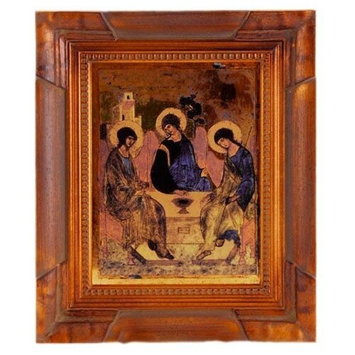 Икона на фарфоре 250 х 185 мм в деревянной раме 9 Leander Святая Троица / 158561 резная икона святая троица в раме
