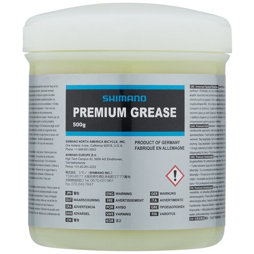 Смазка густая Shimano Premium Grease, банка 500 грамм, для втулок, рулевых колонок, кареток, подшипников смазка густая shimano для роллерн торм 100г