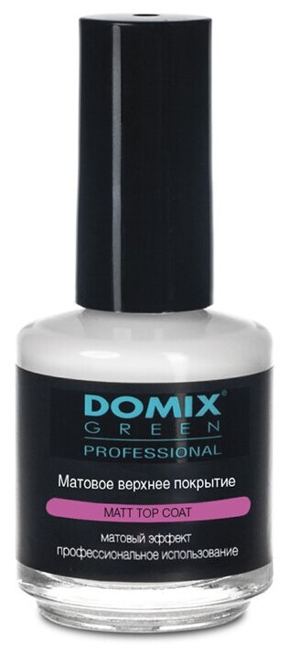 Domix Green Professional Верхнее покрытие Matt Top Coat, прозрачный, 17 мл