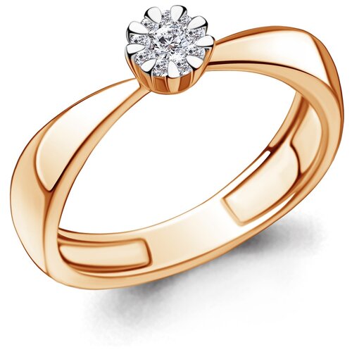 фото Золотое помолвочное кольцо aquamarine с бриллиантом 961608к diamant-online