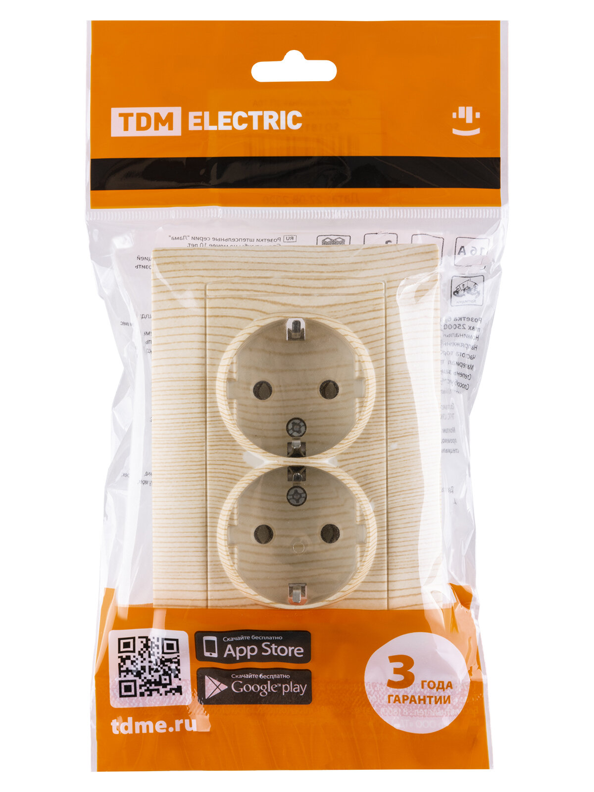 Розетка двойная 2P+PE TDM Electric - фото №10