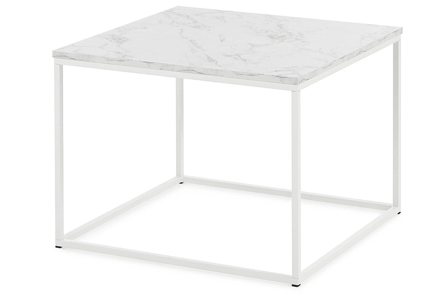 Журнальный стол Фиеста-1, белый мрамор/белый