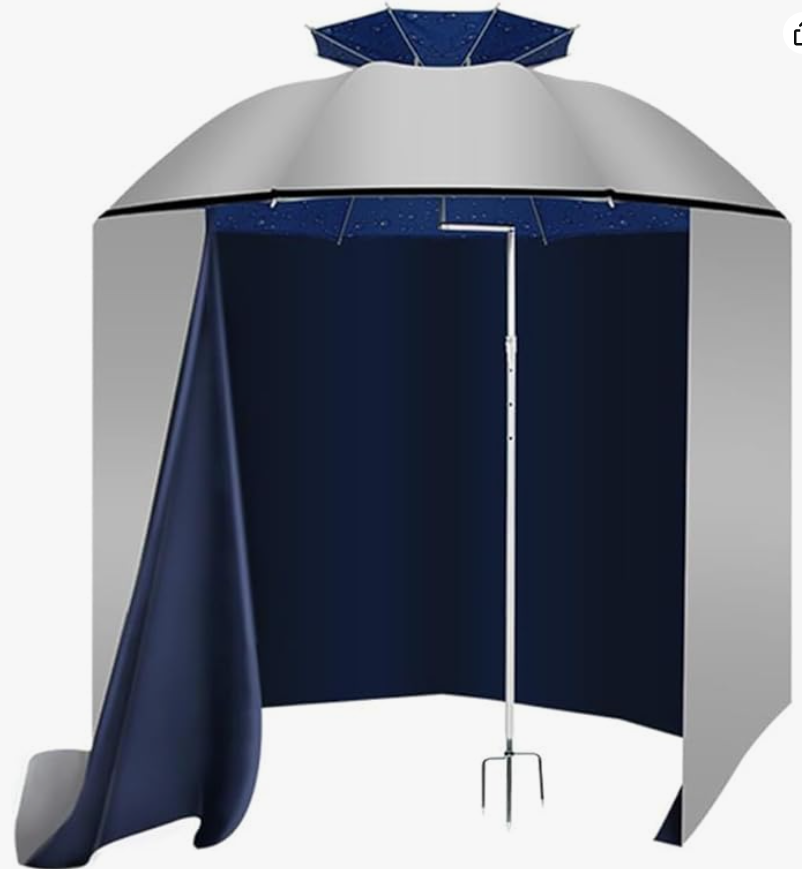Карповый зонт с тентом / Пляжный зонт с защитой от дождя и солнца / Светоотражающий зонт для рыбалки и отдыха / D=220 см - фотография № 3
