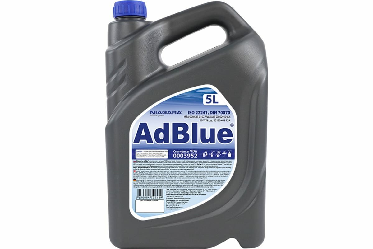 NIAGARA Жидкость AdBlue 5 л (мочевина) для систем SCR Евро 4/5/6 004008000011