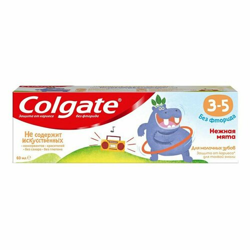 Зубная паста детская Colgate Kids Нежная мята без фторида с 3 до 5 лет 60 мл