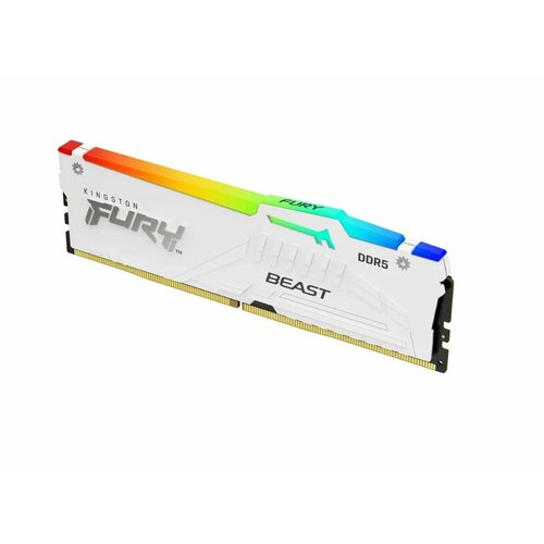 Kingston Память оперативная Kingston 16GB 6000MTs DDR5 CL40 DIMM FURY Beast White RGB XMP 897000₽