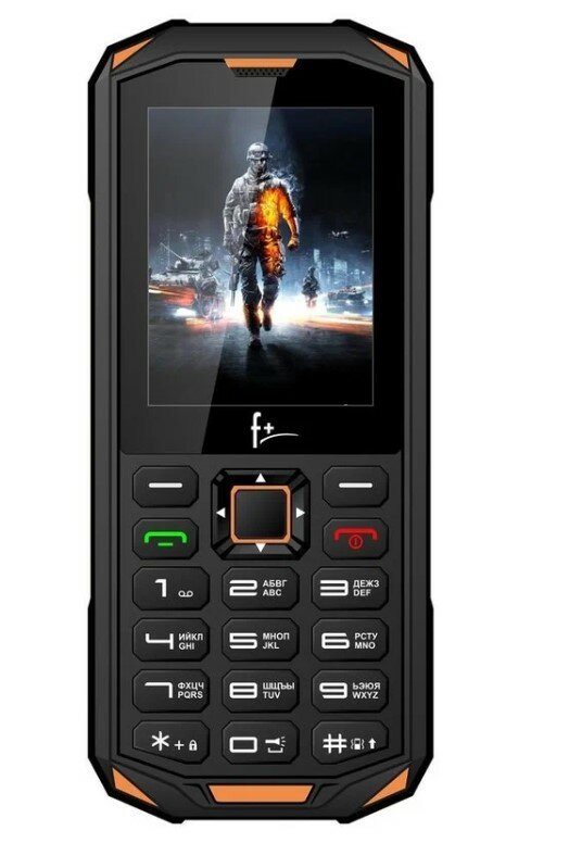 Телефон F+ R240, 2 nano SIM, черно-желтый