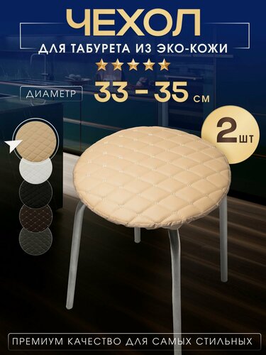 Изображение товара Комплект круглых чехлов на табуреты 2 шт.
