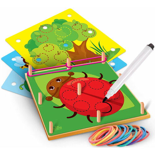 геоборд с резинками математический планшет головоломка Деревянный геоборд с карточками Пиши-стирай. Животные, математический планшет, геометрик с резинками