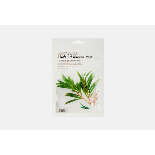 Тканевая маска с экстрактом чайного дерева Tenzero Solution Clearing Tea Tree Sheet Mask / количество 1 шт тканевая маска с экстрактом чайного дерева solution clearing tea tree sheet mask 25мл