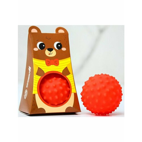 Развивающий, массажный, рельефный мячик Мишка