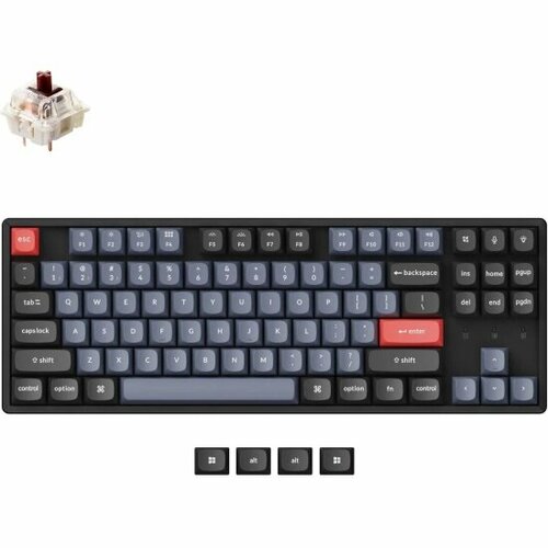 Клавиатура беспроводная KEYCHRON K8 Pro (Gateron G pro Brown) черный (K8P-J3) Keychron K8 Pro (Gateron G pro Brown) черный (K8P-J3) клавиатура keychron q6 o1 blue usb usb type c