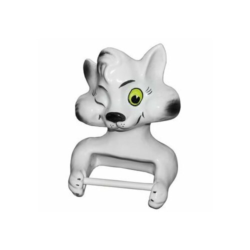 Держатель для туалетной бумаги керамика 'кот-хулиган'
