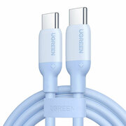 Кабель UGREEN US563 (15279) USB-C to USB-C Silicone Fast Charging Cable. Длина: 1м. Цвет: голубой