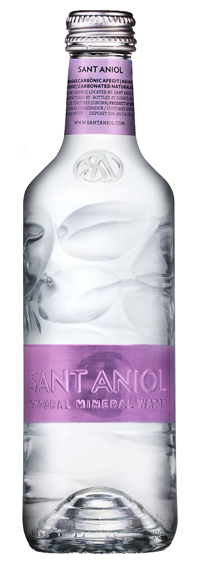 Вода минеральная природная Sant Aniol (Сант Аниол), 24 шт по 0,33 л, с газом, стекло