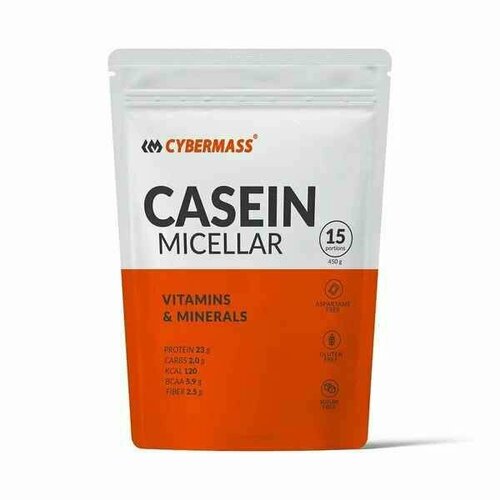 CASEIN Micellar 450 g bag CYB, клубника протеин cybermass casein 908 гр мокаччино