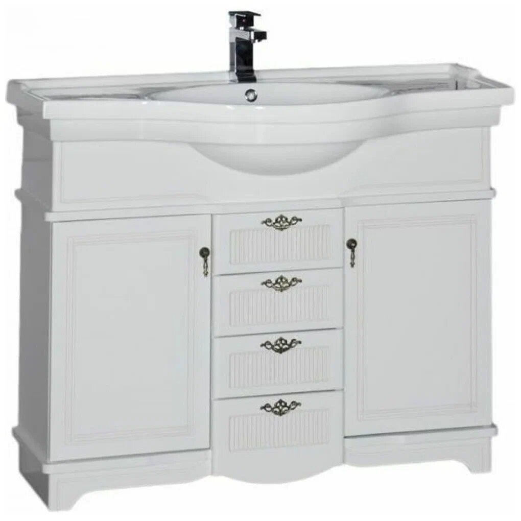 Тумба под раковину Акванет Луис 85 см белая 170033 (без раковины)