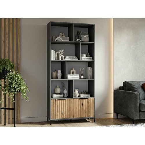 Стеллаж с полками Норманд 97х210х40 Серый графит Дуб тортуга 46545₽