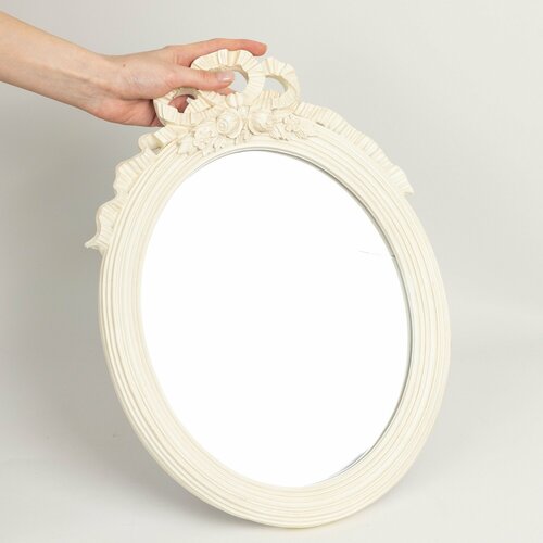 Зеркало Белая Роза настенное интерьерное настенное в раме высота 45 см ширина 33 см для ванной прихожей гостиной спальни 4789₽