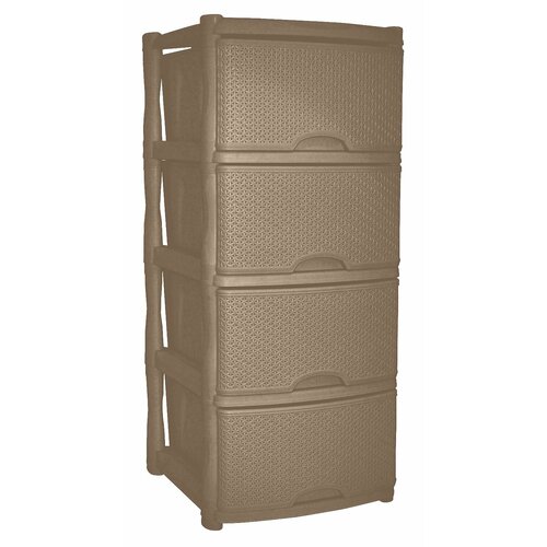 Комод 4 секции KEEPLEX RATTAN 480*410*945 морской песок П-Ц