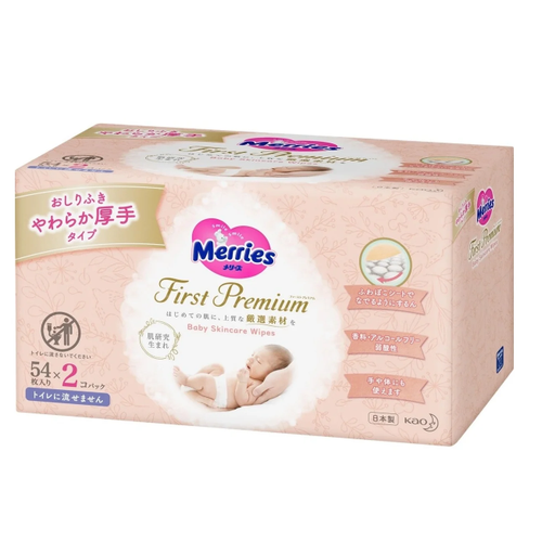 Детские влажные салфетки Merries запасной блок 108 шт 1380₽