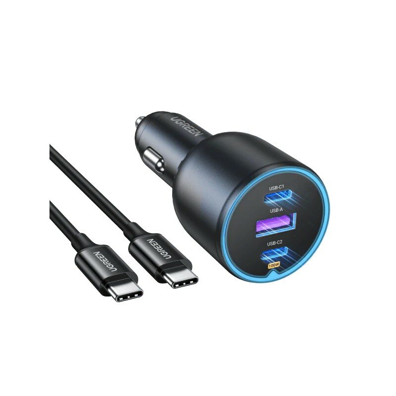 фото Автомобильное зарядное устройство UGREEN EC705 (35025) 2*USB-C PD+USB-A 130W Fast Car Charger чёрный
