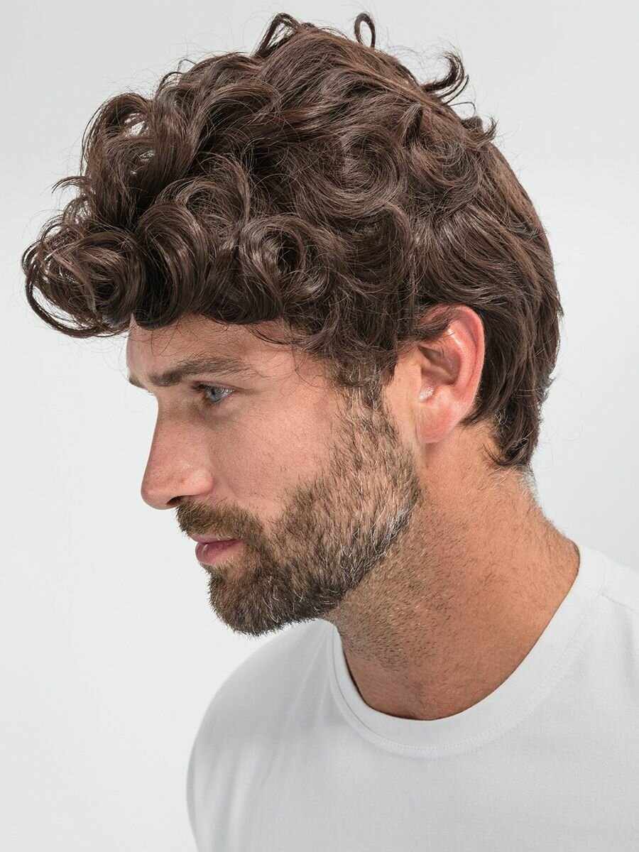 Парик мужской коричневый кудрявый — фото 1