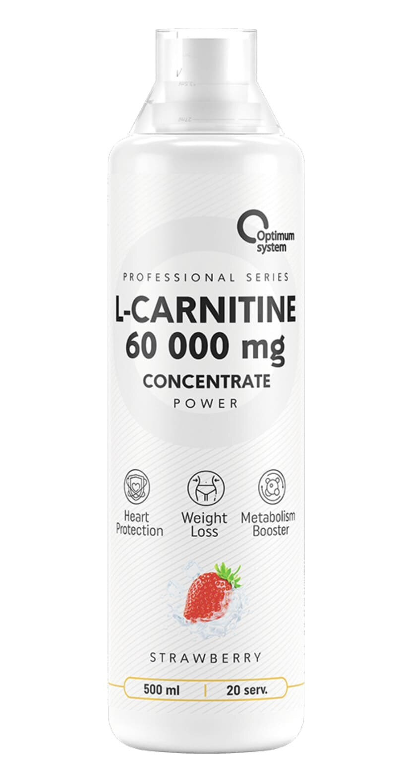 Optimum System L-Carnitine Concentrate Power, Л-Карнитин 60000 500 мл - Клубника