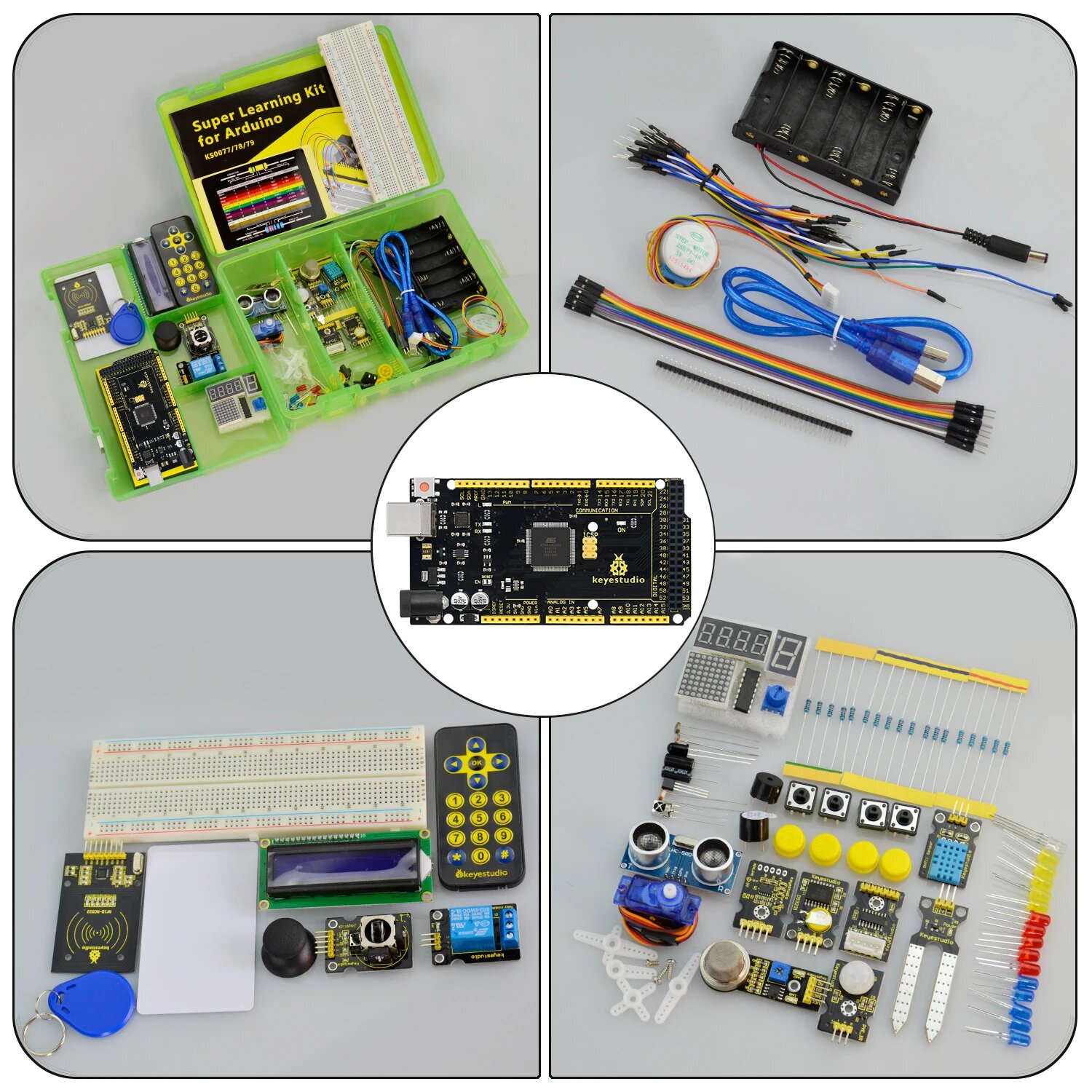 Стартовый супер-набор Keyestudio STEM с мега-платой + 32 проекта для Arduino, стартовый комплект, электронный DIY Набор для программирования + учебное пособие — фото 1