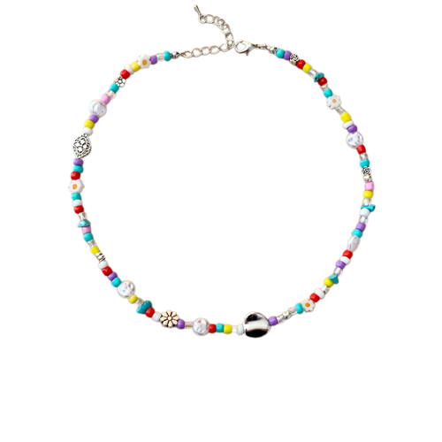 Бусы, бирюза, металл, жемчуг имитация, длина 40 см, разноцветный