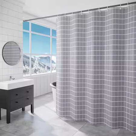 Штора для ванной 180x200см цвет серый