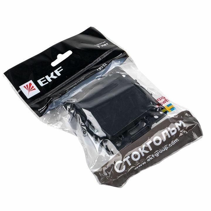 EZV10-021-10 EKF PROxima Стокгольм Механизм Выключателя 1-кл. 10А черный - фото №6