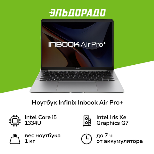 Ноутбук Infinix Inbook Air Pro 14i5-1334U16512GBW11HGrey 6999900₽